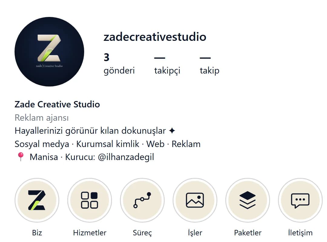 Zade Creative Studio Instagram profil önizlemesi